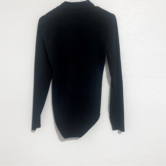 J.Crew Women’ Mock Neck Body Suit Button Shoulder Size Small Color Black - Picture 3 of 7